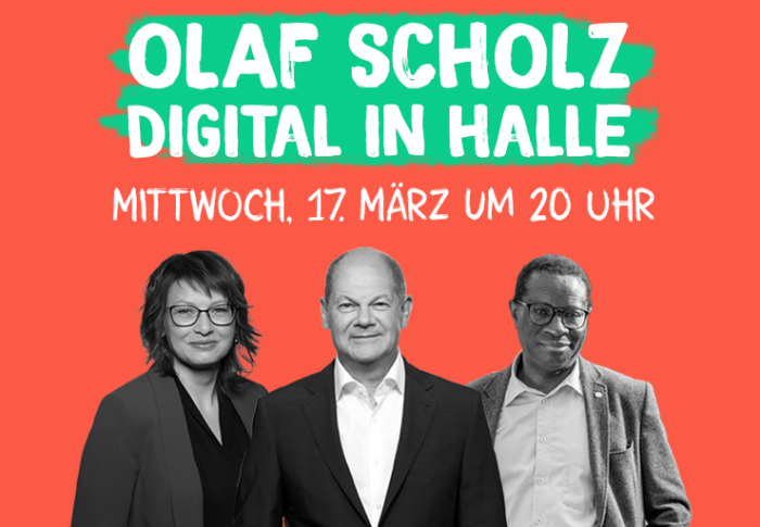 Auch in Halle: Olaf Scholz auf digitaler Deutschland-Tour