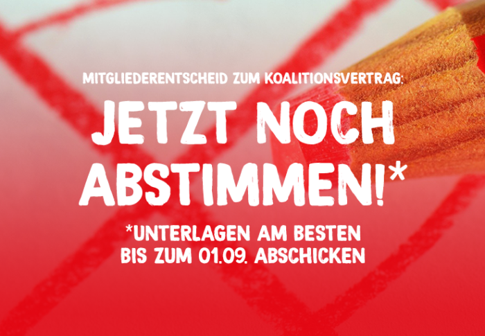 Mitgliederentscheid zum Koalitionsvertrag läuft noch bis zum 3. September